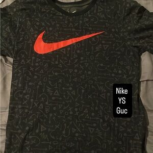 Nike Kids Black Tee with Red Swoosh